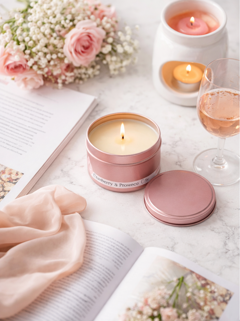 Vela Aromática de Soja – Cranberry & Prosecco