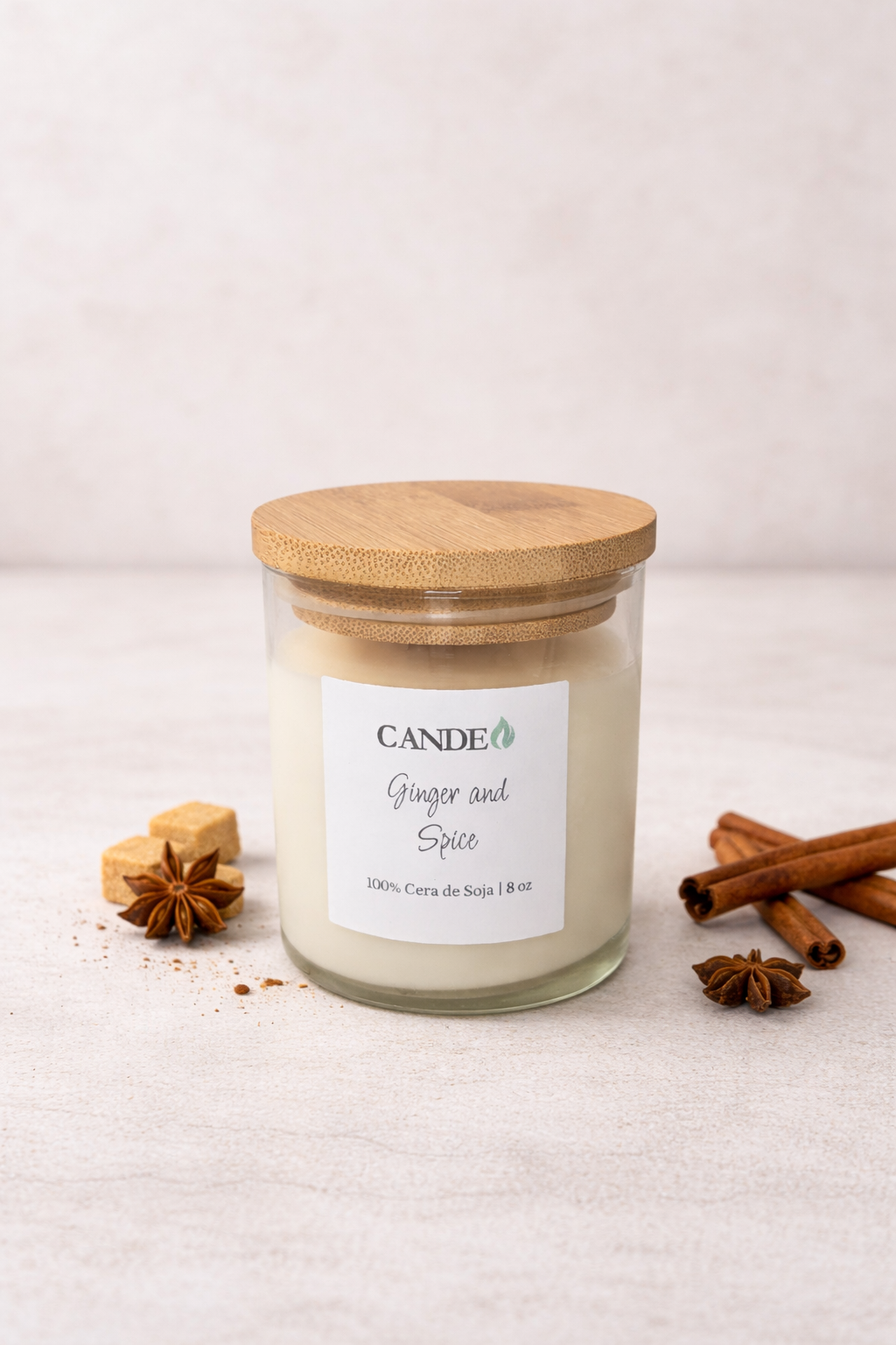 Vela Aromática de Soja - Ginger and Spice (Aroma Cálido)