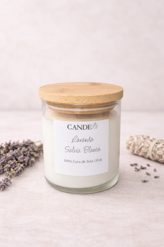 Vela Aromática  de Soja - Lavander & White Sage (Aroma Relajante)