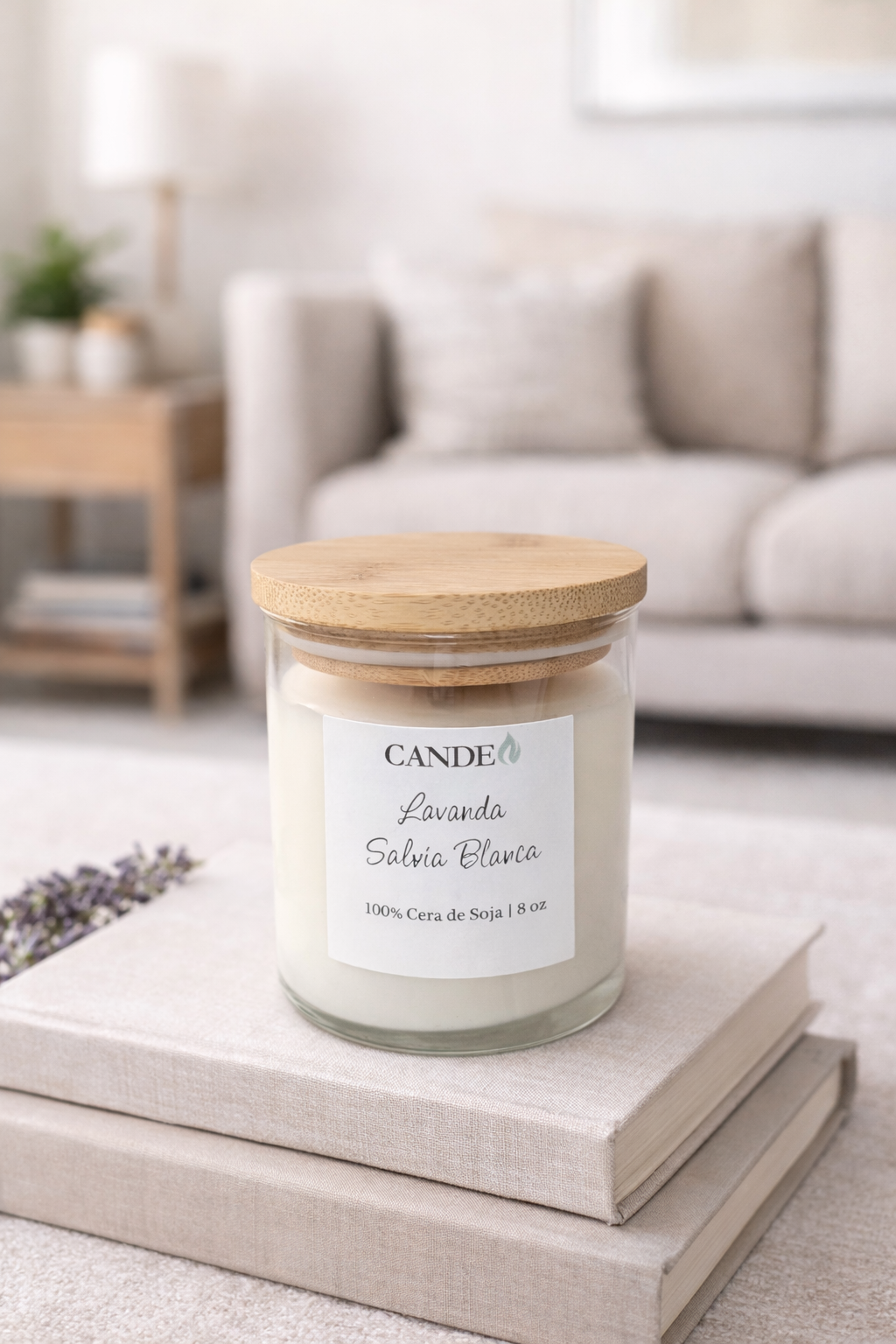 Vela Aromática  de Soja - Lavander & White Sage (Aroma Relajante)